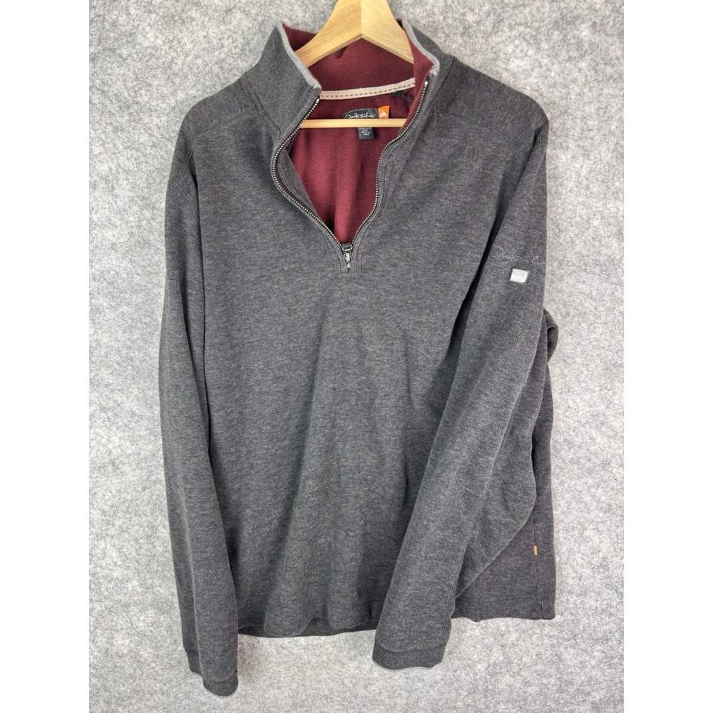Vintage Quicksilver Sweatshirt Mens Large Pullover 1/2 Zip Jacket 90s Y2K Gray